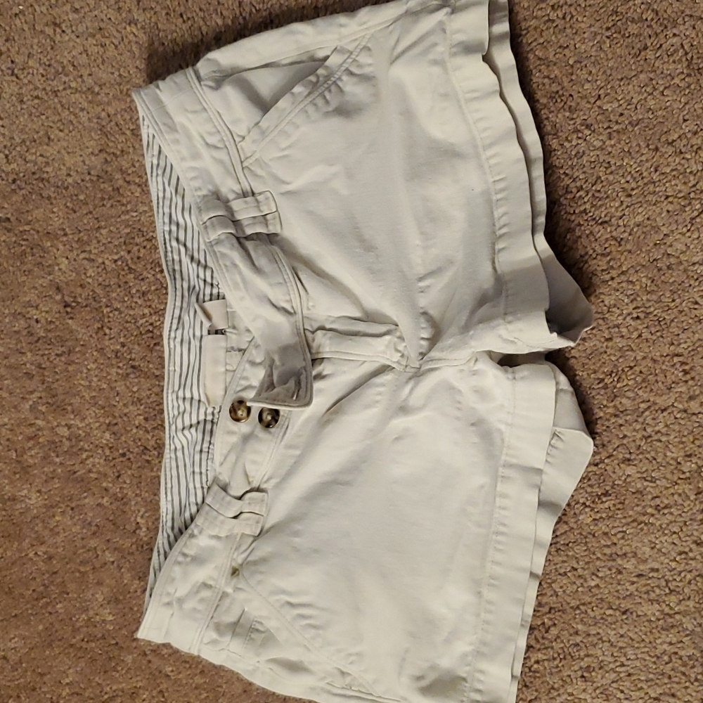 White Khaki Shorts